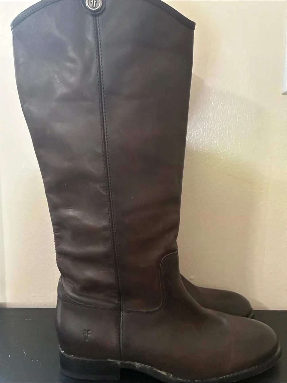 Frye Melissa Button 2 Riding Boots leather and brown boots size 9B